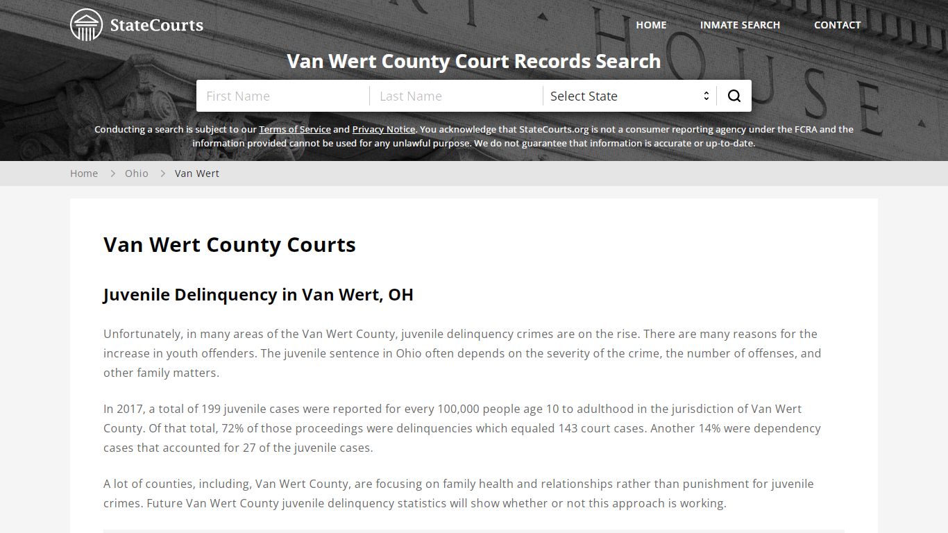 Van Wert County, OH Courts - Records & Cases - StateCourts